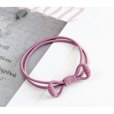 Handmade Bow Rubber Band Double Simple Basic Hair Tie